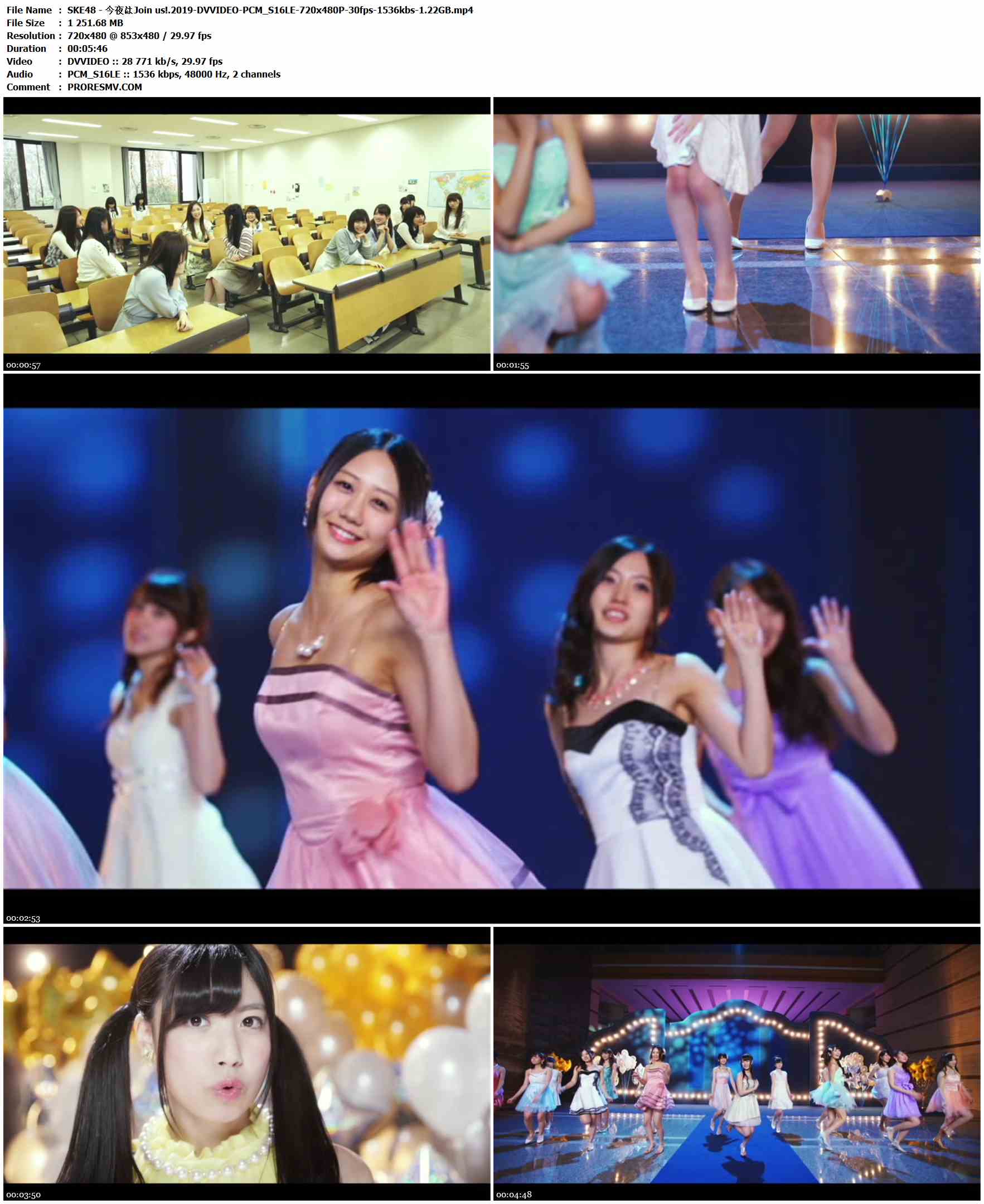 SKE48 - 今夜はJoin us!.2019-DVVIDEO-PCM_S16LE-720x480P-30fps-1536kbs-1.22GB官方MV_高清MV